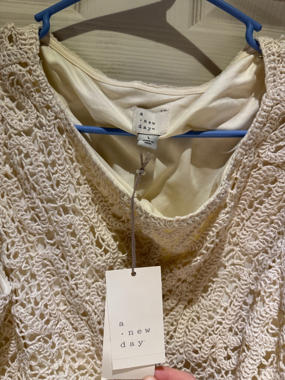 a new day Crochet Tank Top in Cream - Picture 2 of 2